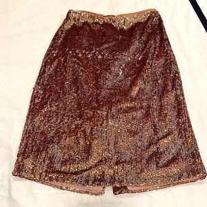 JCrew sequin champagne blush pencil skirt